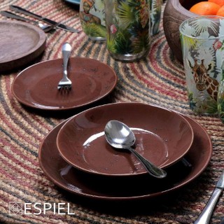 ΣΕΡΒΙΤΣΙΟ ΦΑΓΗΤΟΥ ΚΕΡΑΜΙΚΟ BROWN ΣΕΤ 18τμχ